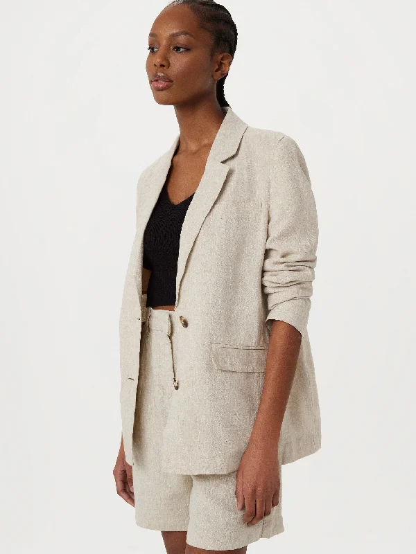 The Relaxed Linen Blazer in Light Beige