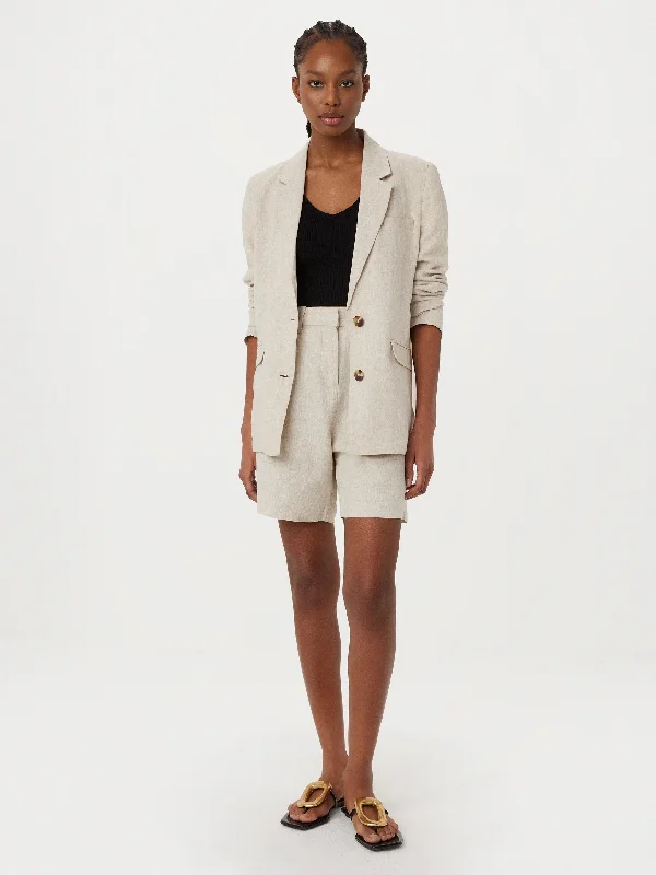 The Relaxed Linen Blazer in Light Beige