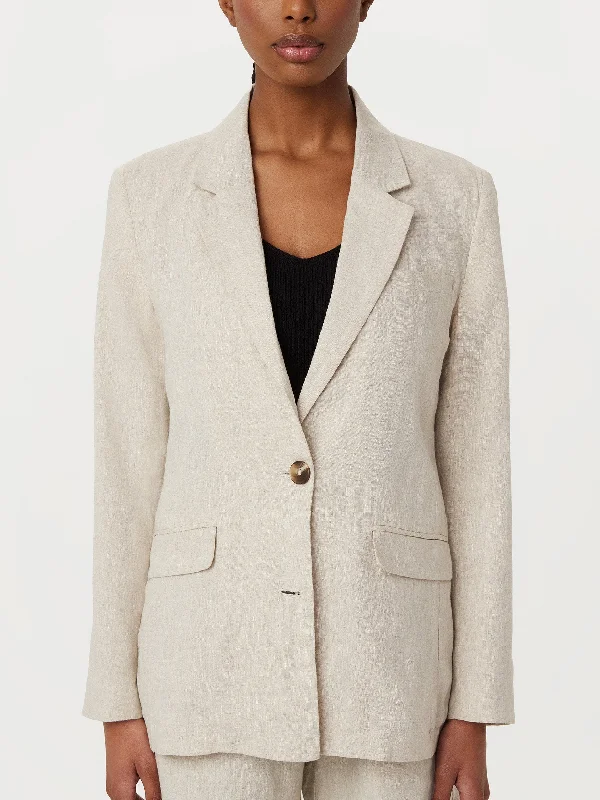 The Relaxed Linen Blazer in Light Beige