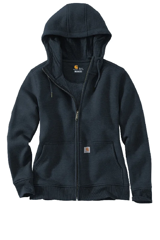 Carhartt Womens Clarksburg Full Zip Hooded Sweatshirt Hoodie - Navy Blue