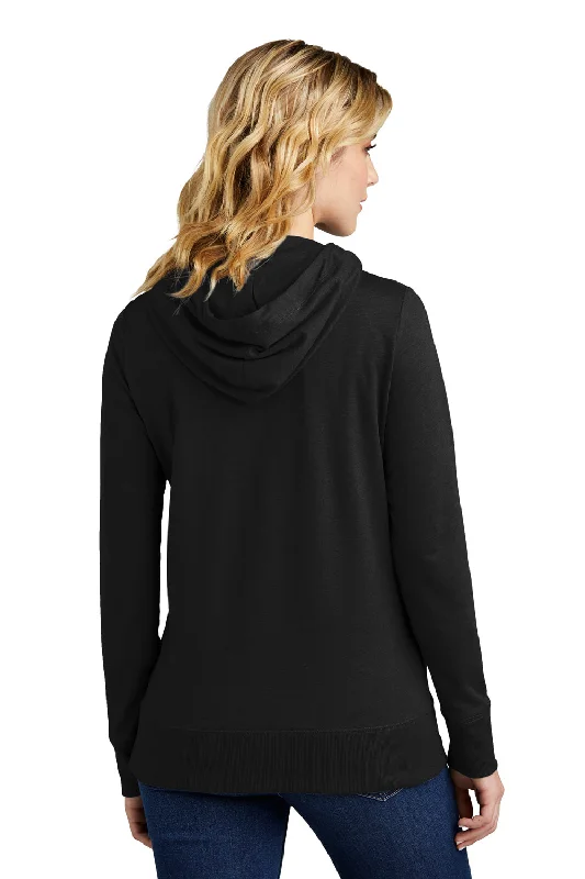 District Womens French Terry Full Zip Hooded Sweatshirt Hoodie - Black