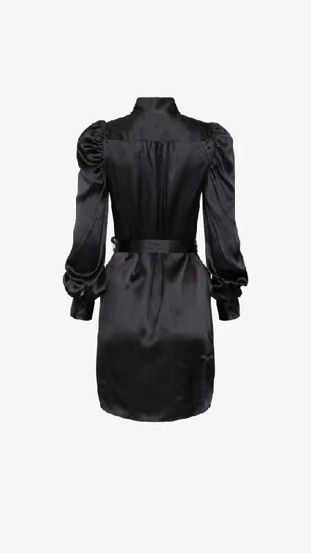 Gillian Long Sleeve Mini Dress - Noir