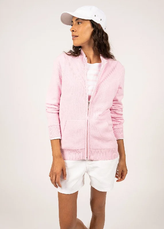 Gilet en coton Barcelone - zippé, col montant (ROSE)