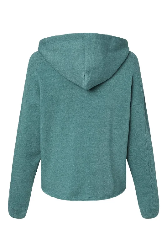 MV Sport Womens Angel Fleece Crop Hooded Sweatshirt Hoodie - Mallard Green - NEW