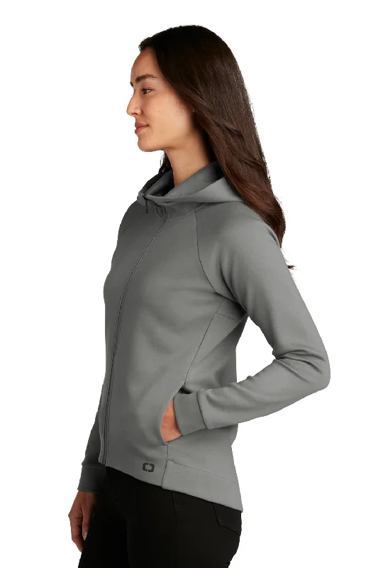 Ogio Womens Bolt Full Zip Hooded Sweatshirt Hoodie - Turbo Grey