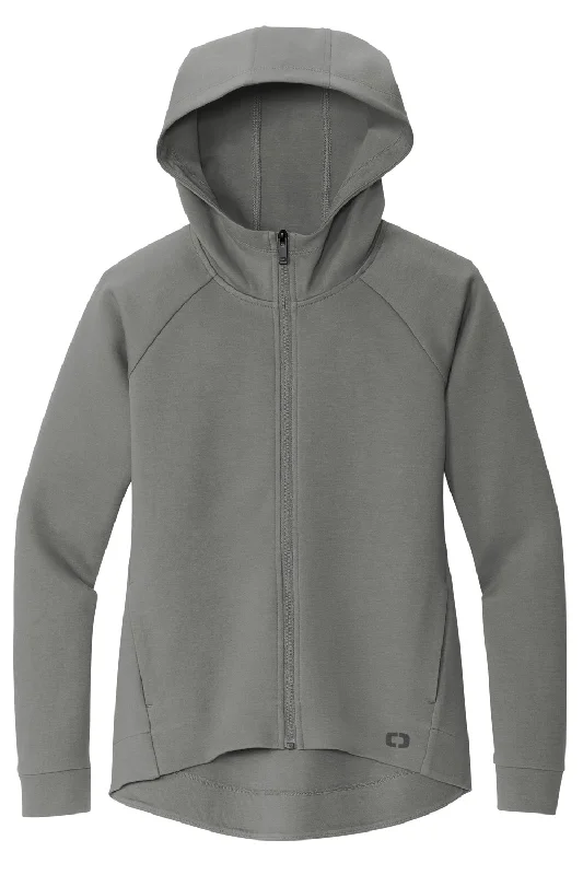 Ogio Womens Bolt Full Zip Hooded Sweatshirt Hoodie - Turbo Grey