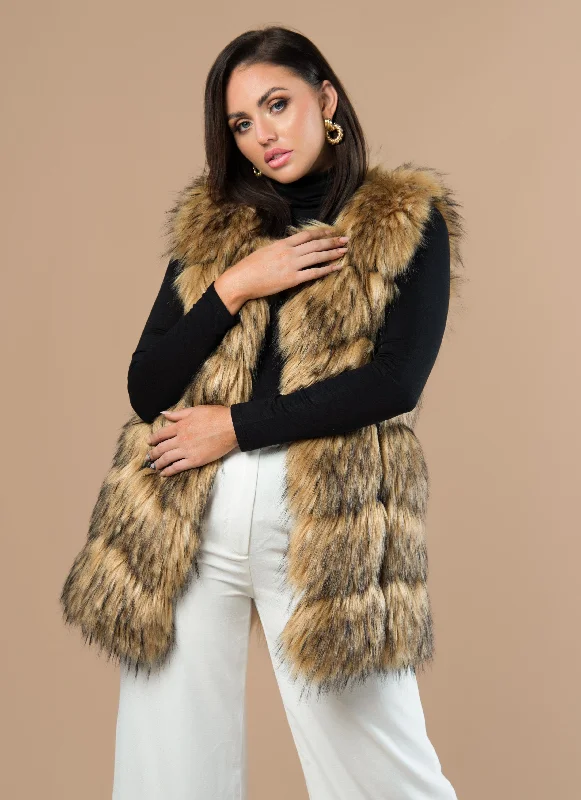 Overlap Faux Fur Gilet