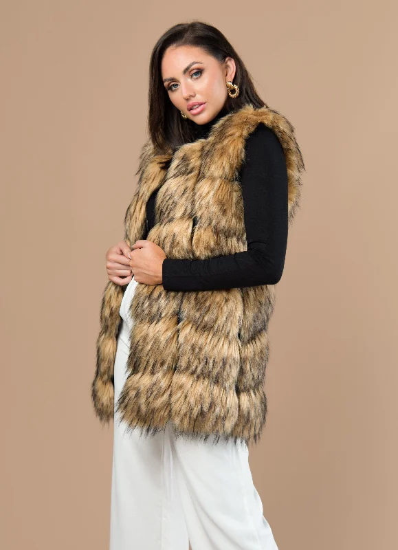 Overlap Faux Fur Gilet