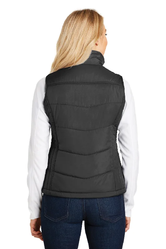 Port Authority Womens Wind & Water Resistant Full Zip Puffy Vest - Black