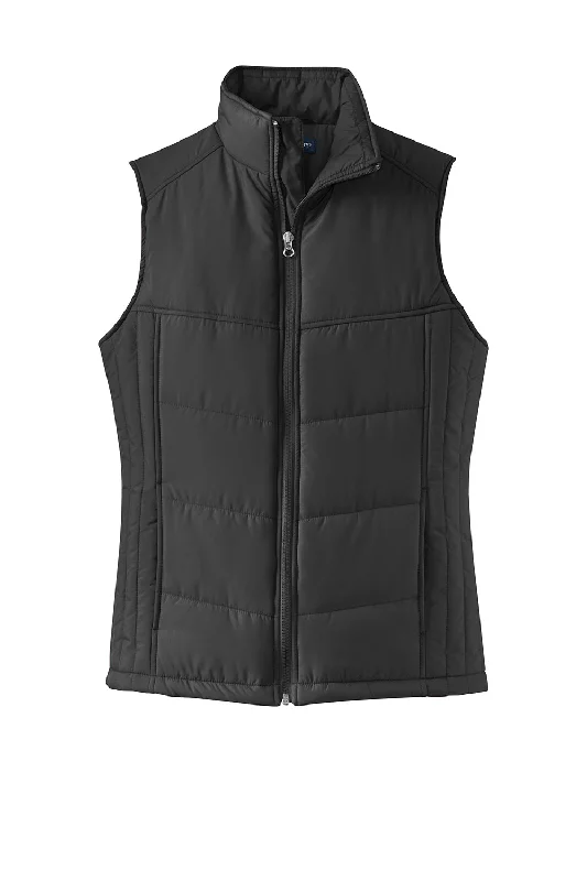 Port Authority Womens Wind & Water Resistant Full Zip Puffy Vest - Black