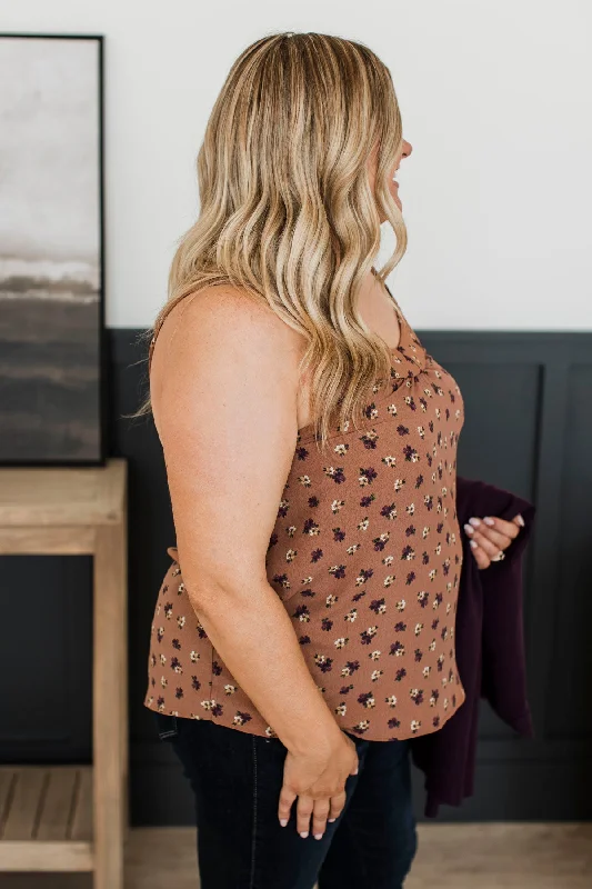 Ready For The Future Floral Tank Top- Eggplant Floral