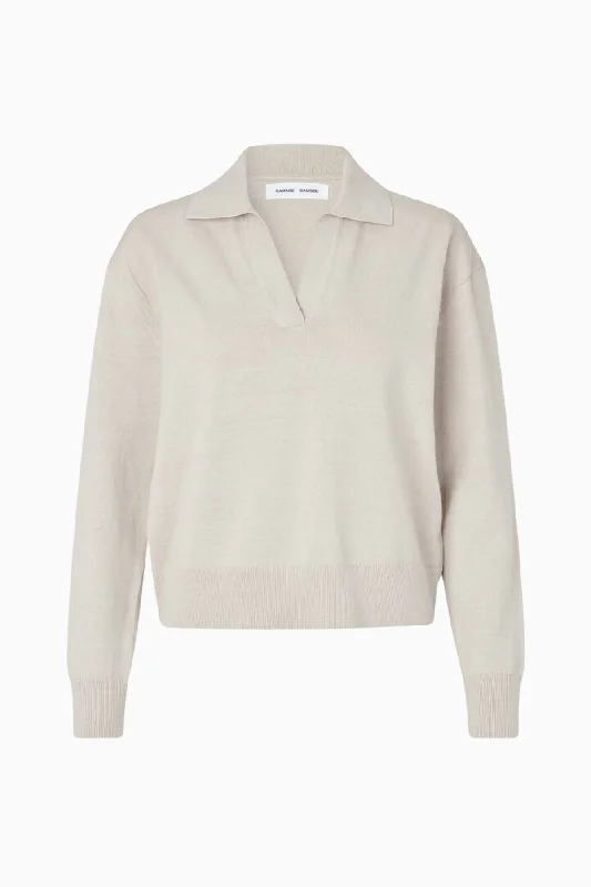 Samsøe Samsøe Sawada Polo Knit Jumper - Moonstruck