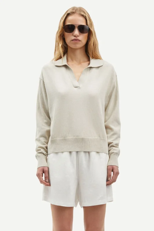 Samsøe Samsøe Sawada Polo Knit Jumper - Moonstruck