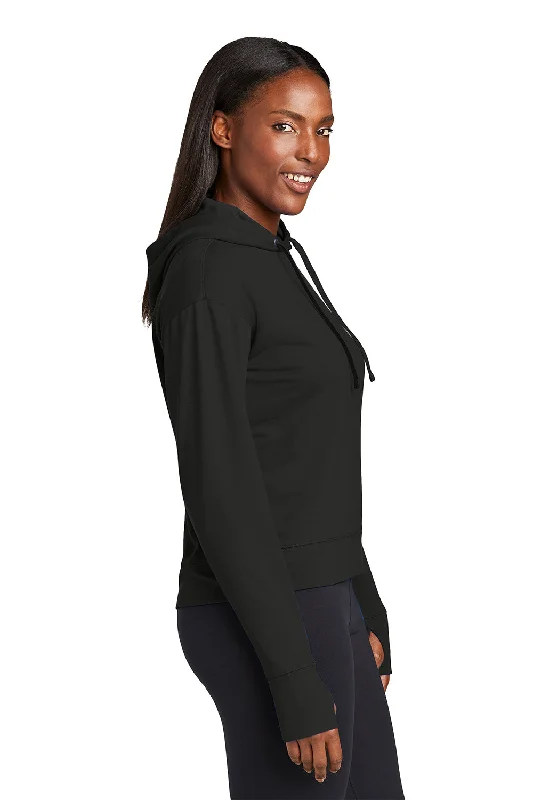 Sport-Tek Womens Sport-Wick Moisture Wicking Flex Fleece Hooded Sweatshirt Hoodie - Black