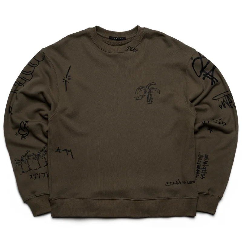 Stampd Graffiti Crewneck - Olive