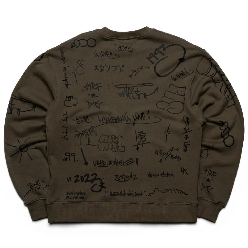 Stampd Graffiti Crewneck - Olive