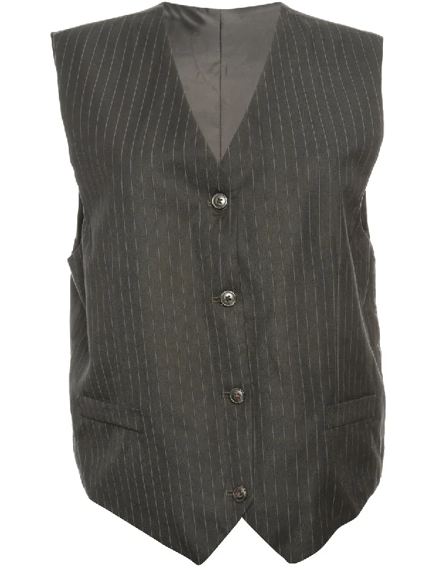 Striped Monochrome Waistcoat - M