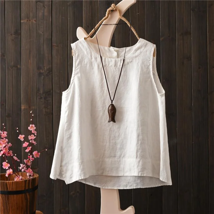 Summer Wild Cotton And Linen Women Vest