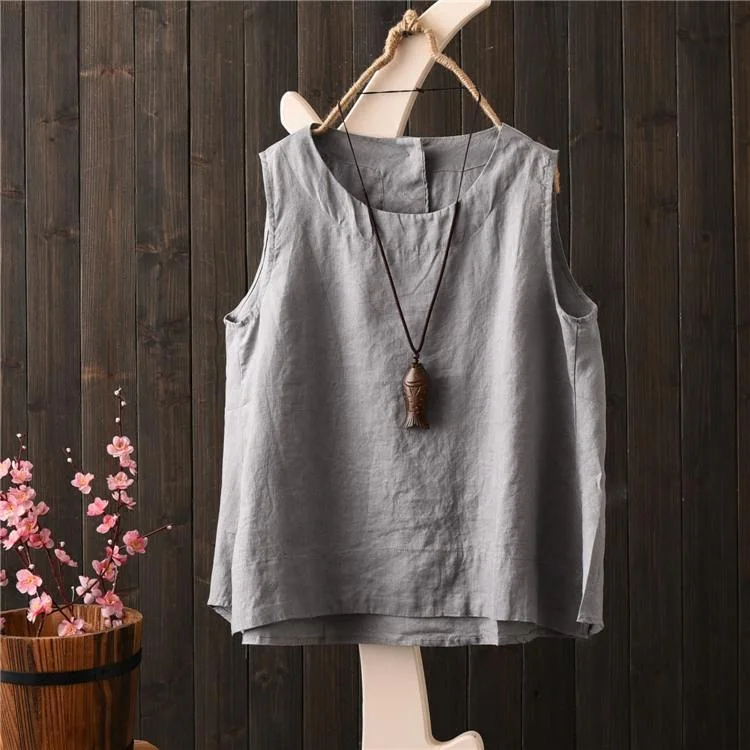 Summer Wild Cotton And Linen Women Vest