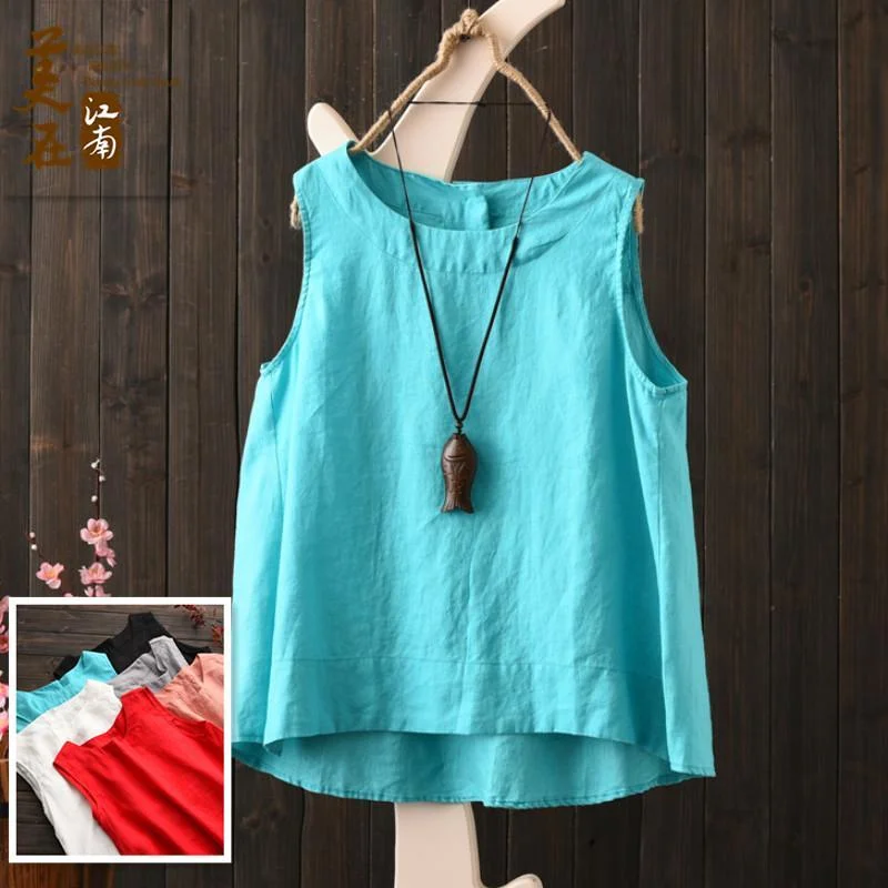 Summer Wild Cotton And Linen Women Vest