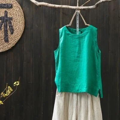 Summer Wild Cotton And Linen Women Vest