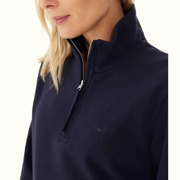 Trickett Zip Neck Sweatshirt - Dark Navy