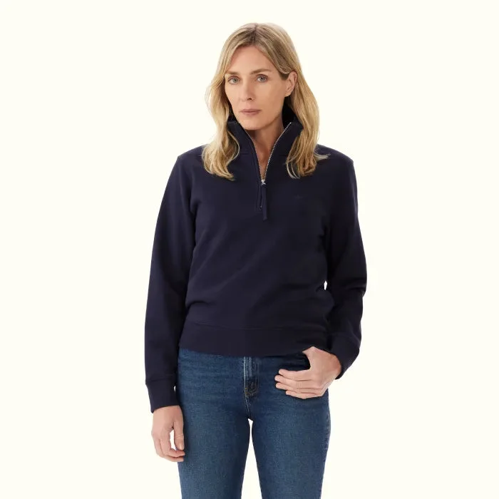 Trickett Zip Neck Sweatshirt - Dark Navy