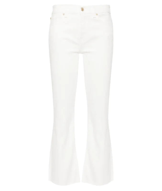 Daisy Mid-Rise Cropped Jeans - White