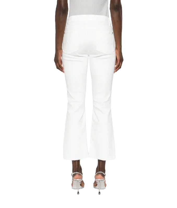 Daisy Mid-Rise Cropped Jeans - White