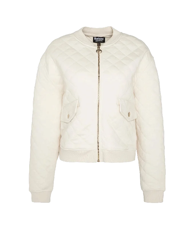 Alicia Quilted Bomber Jacket - Cream