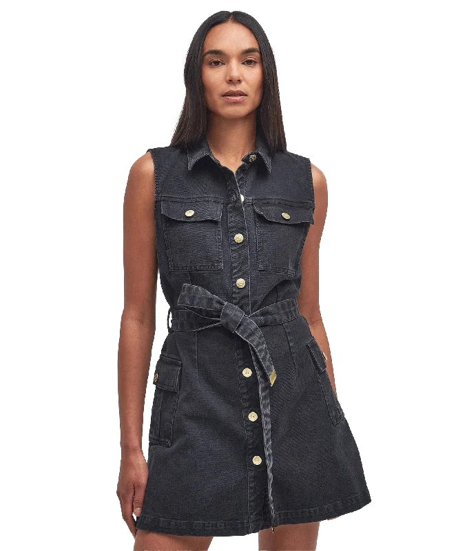 Tamsin Denim Mini Dress - Black