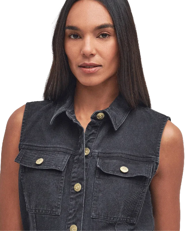 Tamsin Denim Mini Dress - Black