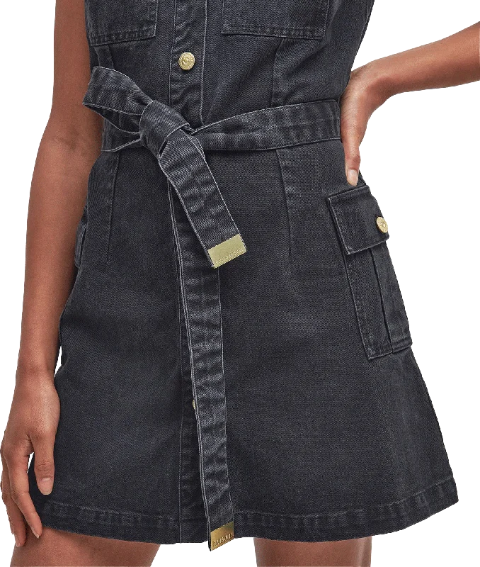 Tamsin Denim Mini Dress - Black