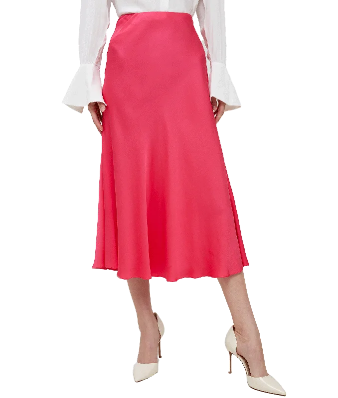 Ennis Eco Satin Midaxi Slip Skirt - Pink