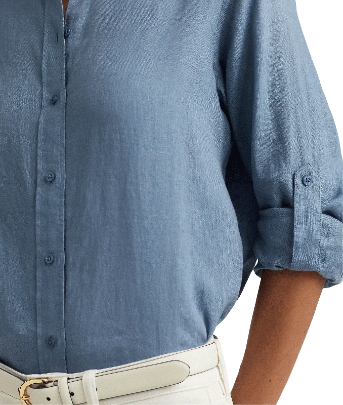 Relaxed Fit Linen Shirt - Blue