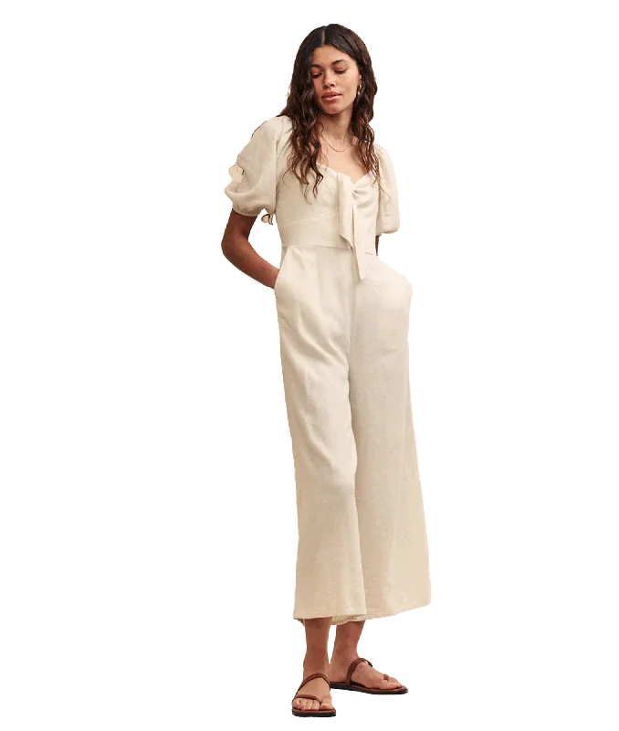 Linen-blend Simone Jumpsuit - Cream