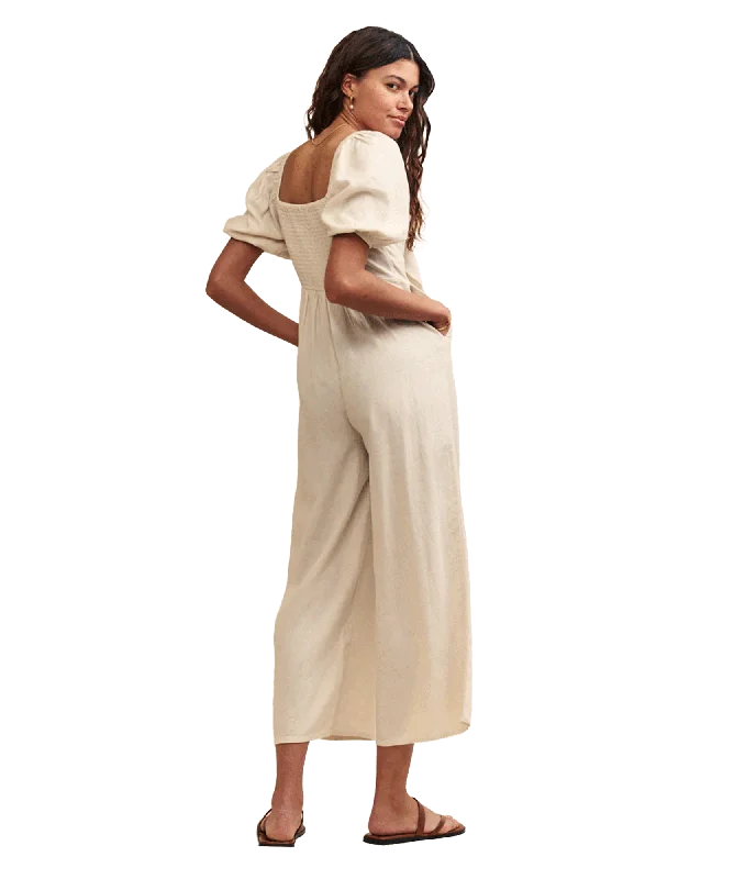 Linen-blend Simone Jumpsuit - Cream