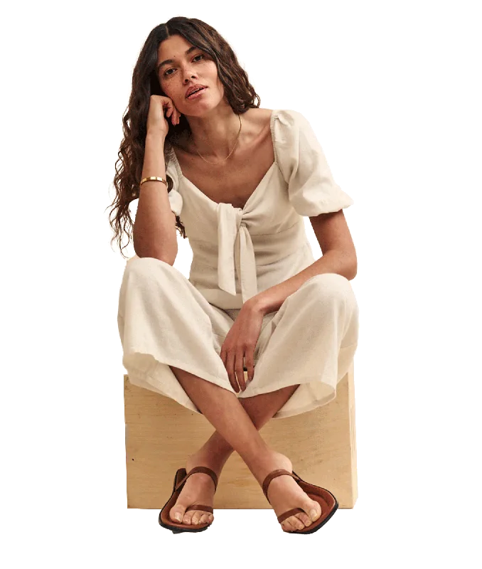 Linen-blend Simone Jumpsuit - Cream