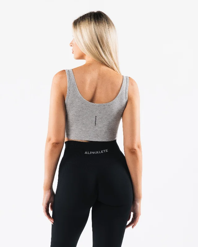 OT Slit Tank - Light Heather Grey