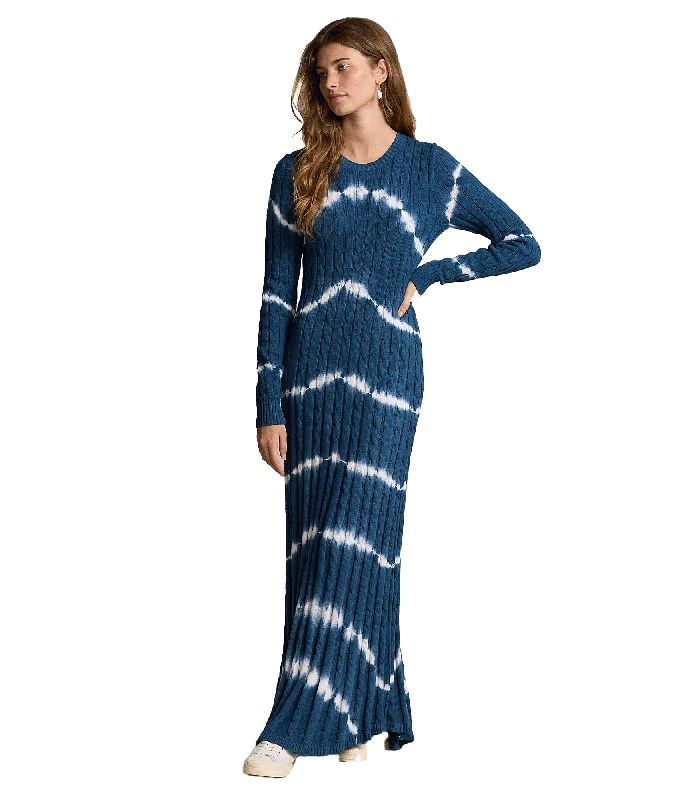 Tie-dye Cable-knit Sweater Dress - Multi