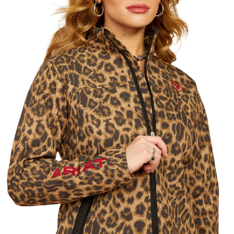 10053013 Ariat Women's New Team Softshell Jacket - Lila Leopard