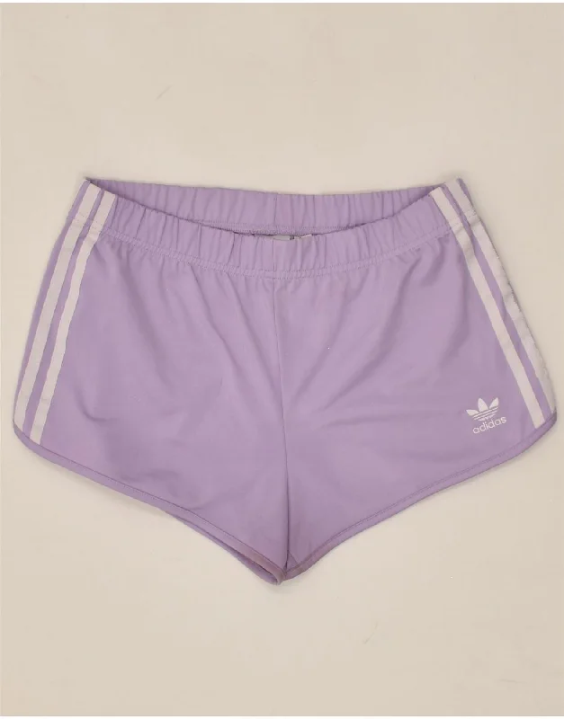 ADIDAS Womens Sport Shorts UK 8 Small Purple Polyester