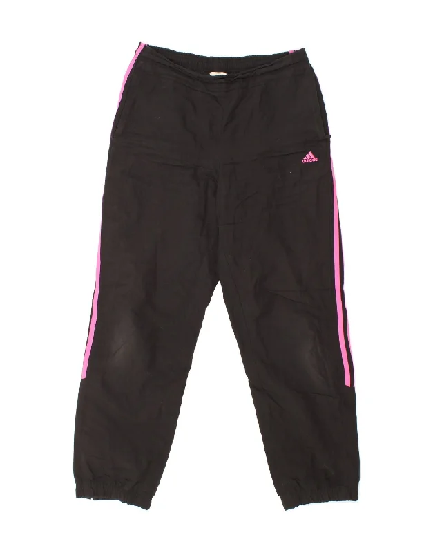 ADIDAS Womens Tracksuit Trousers Joggers UK 14 Large Black Polyester