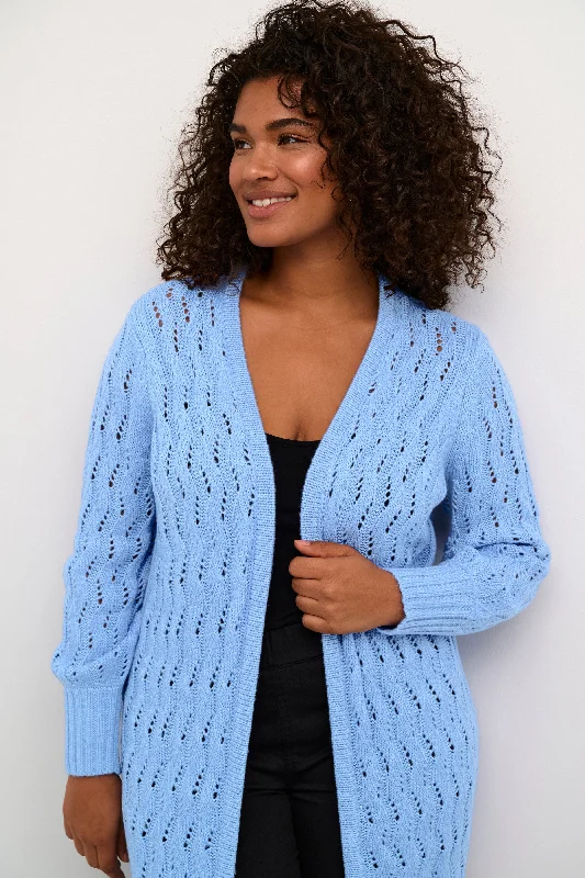 blauwe cardigan