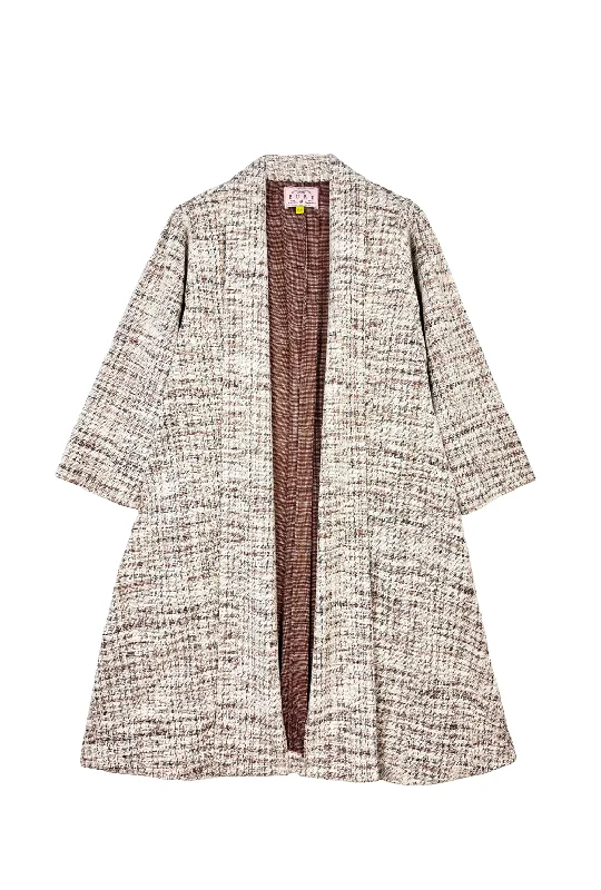 BURU x Val Swing Coat - Ivory Tweed