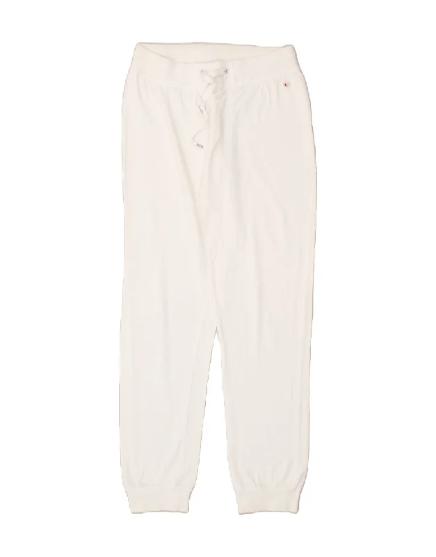 CHAMPION Womens Tracksuit Trousers Joggers UK 14 Large White Cotton