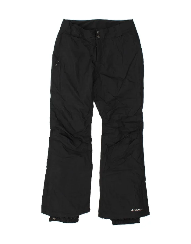 COLUMBIA Womens Ski Trousers UK 14 Medium W32 L32 Black Nylon