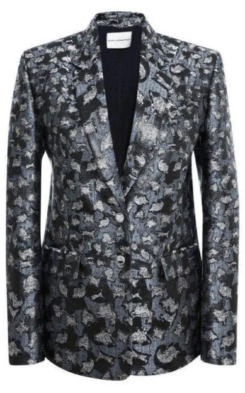 Jacquard Lame Silk Blend Blazer