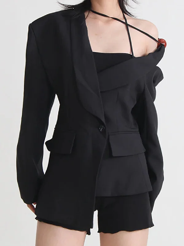 DEIDE Asymmetric Blazer in Blazk (Copy)