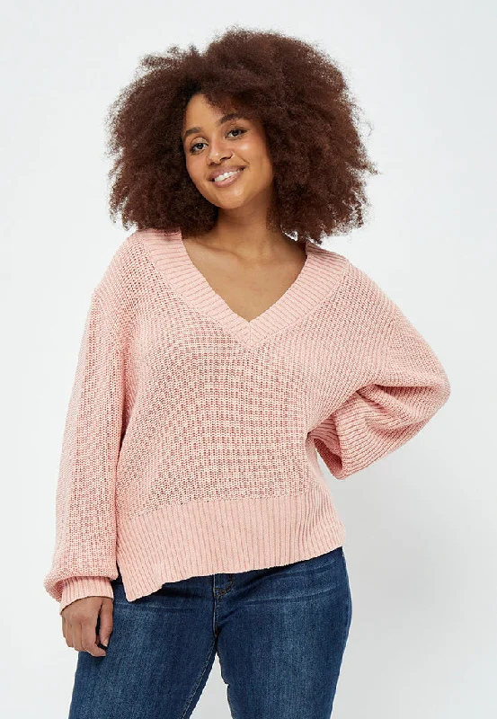 Destina V-Neck Pullover Curve - Rose Blossom Pink